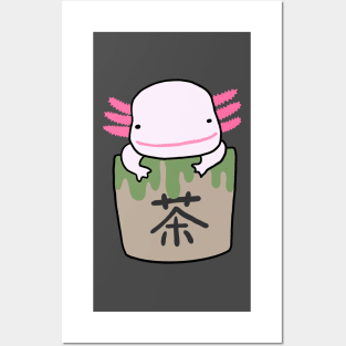 Axolotl in Japanese Tea Posters and Art